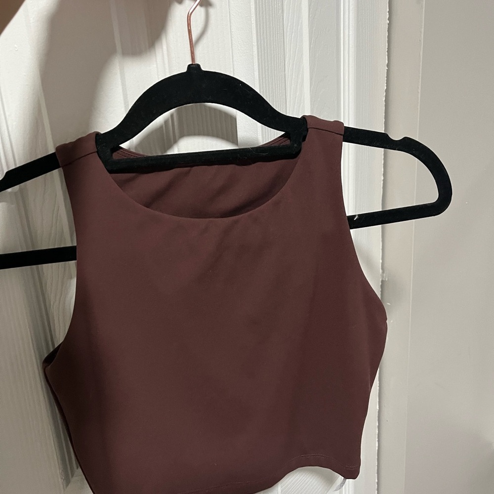 Red Fitted Crop Tank Top